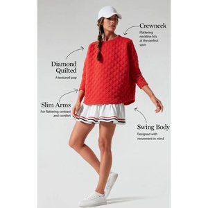 Tuckernuck Sport Red Hot Quilted Crewneck Pullover Size M/L